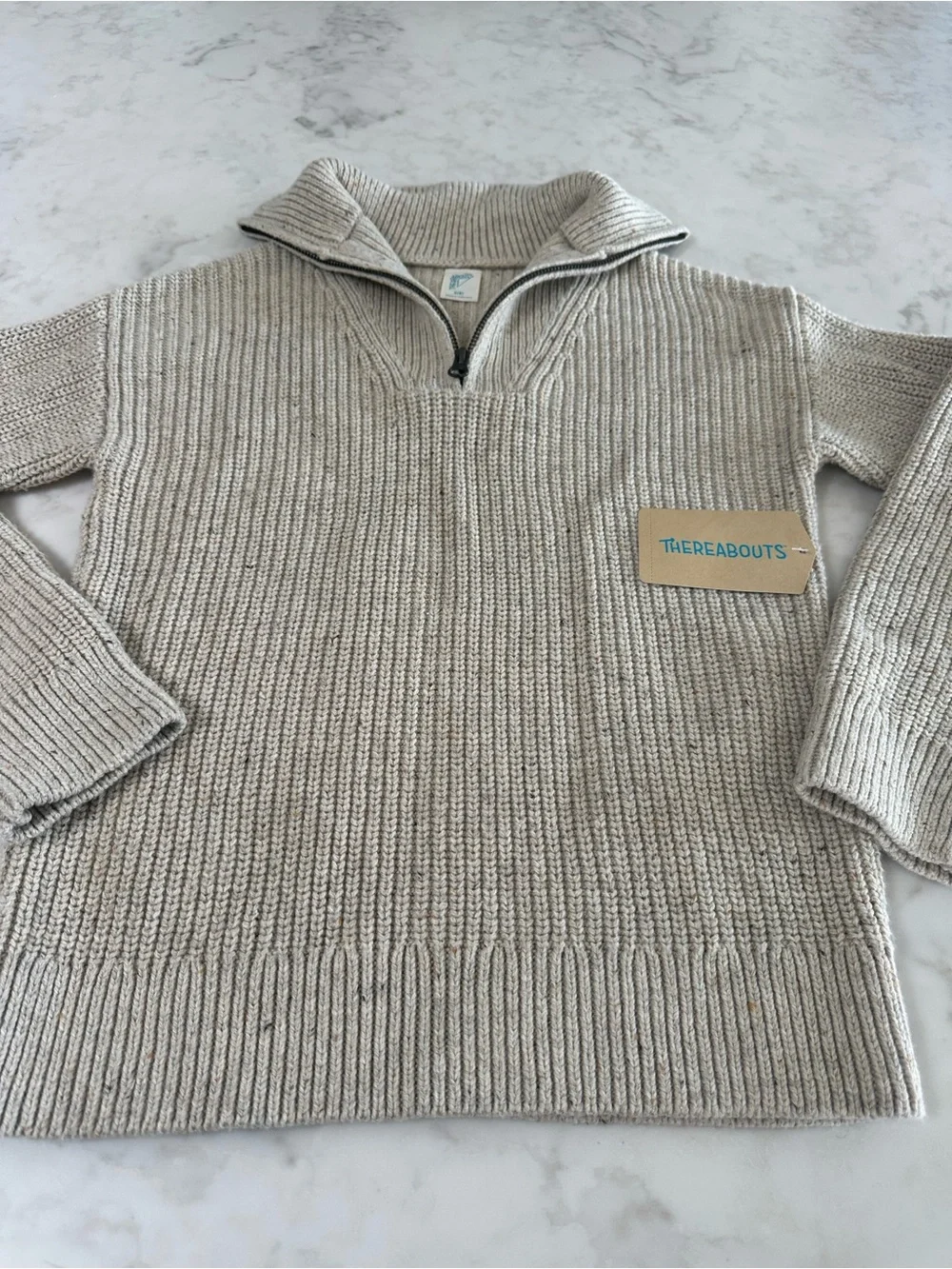 Thereabouts Kids' Half-Zip Ribbed Knit Sweater. Size Small (8)